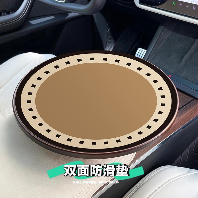 理想的な車載浮上テーブル板防水革マット円形自動車滑り止めテーブルマットデスクトップ保護マットはスクラブできる|undefined