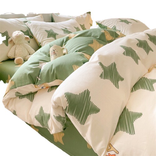 Rural-style four-piece set 100% cotton pure cotton bed sheet and duvet cover set winter bedding dorm three-piece set bedding wholesale