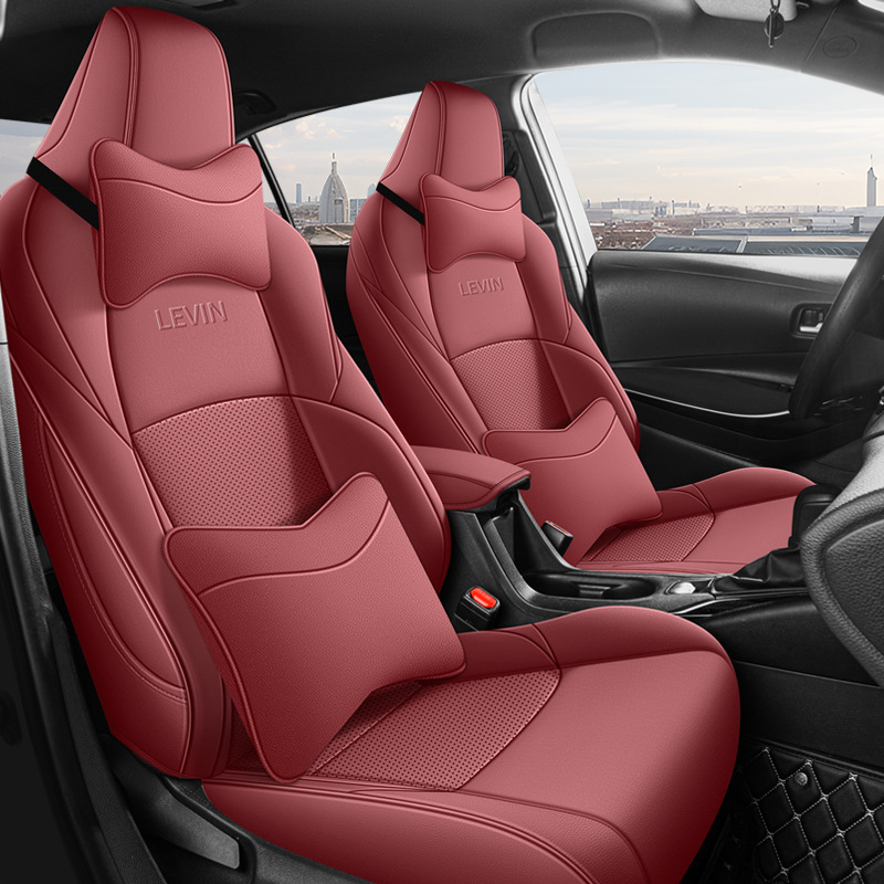 Modelə uyğun (Original) oturacaq örtükləri — Toyota Full Set Leather - red