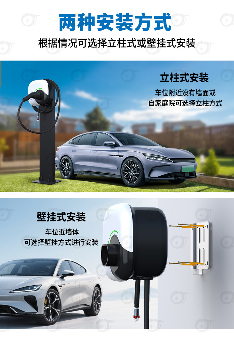 European Standard New Energy Vehicle Charging Pile 22Kw Household Type2 Ac 32A Car Charging Portable Charging Gun Cross-Border