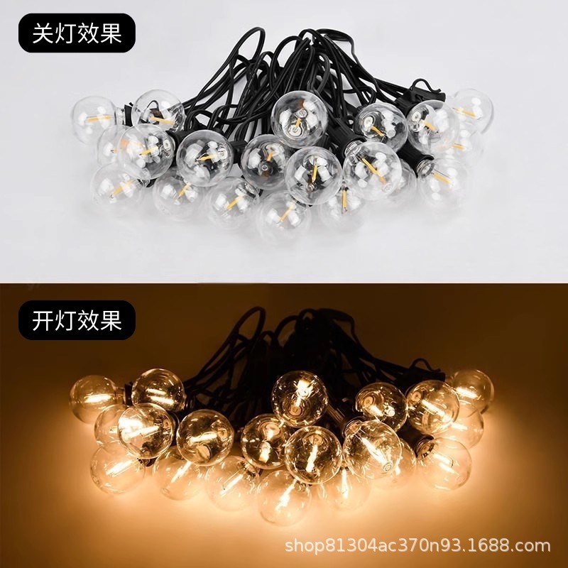Transfronterizos G40 string LED al aire libre agua string luz solar G40 Euro enchufable luz de camping al aire libre