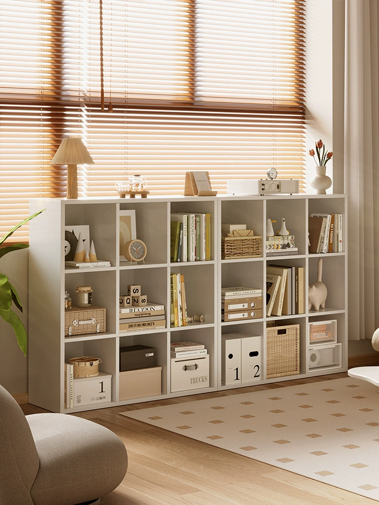 Книжный шкаф из цельного дерева, шкаф для хранения в спальне, низкий шкаф, бесплатная комбинированная сетчатая шкаф, витрина, домашняя гостиная, книжная полка в кремовом стиле