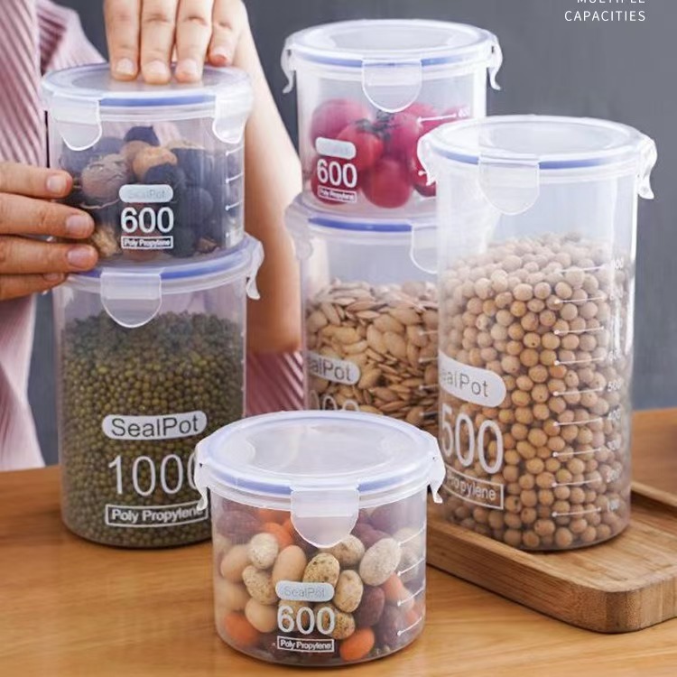 Sealed Large Transparent Plastic Sealed Jar Milk Powder Jar Food Jar Kitchen Grain Storage Box Storage Jar
