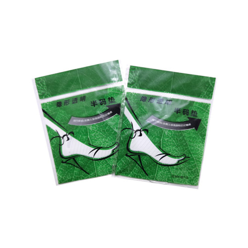 Green bag half size invisible transparent silicone toe pad crystal insole size adjustment ladies' leather shoes manufacturer wholesale