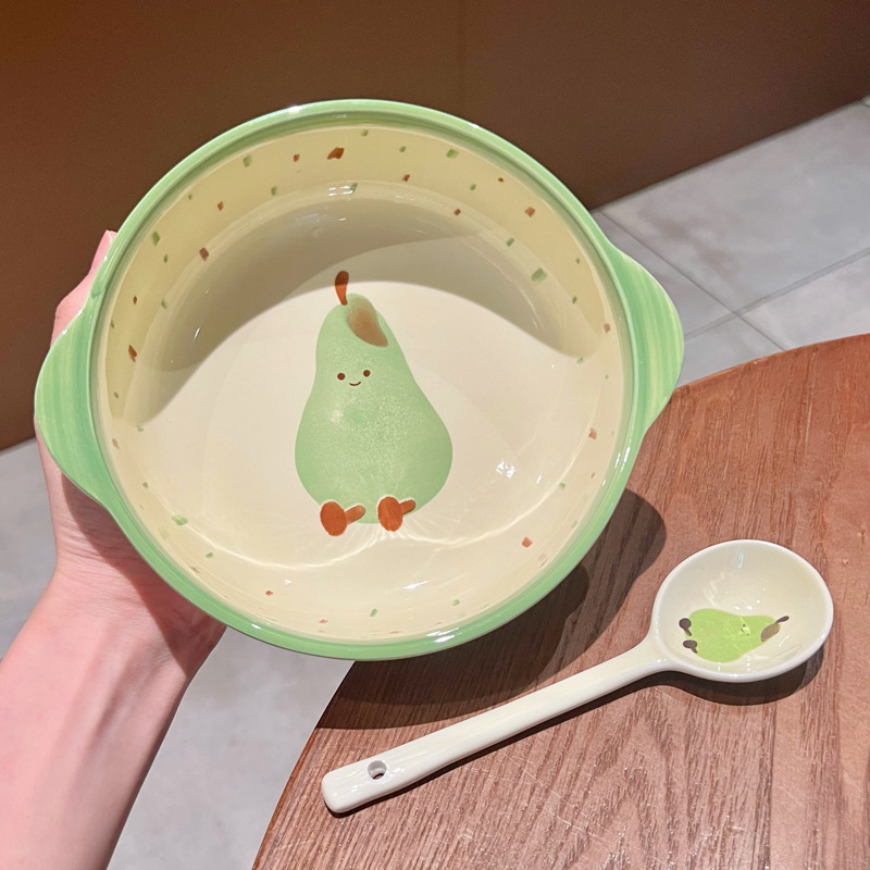 6-Inch Noodle Bowl - Green Pear