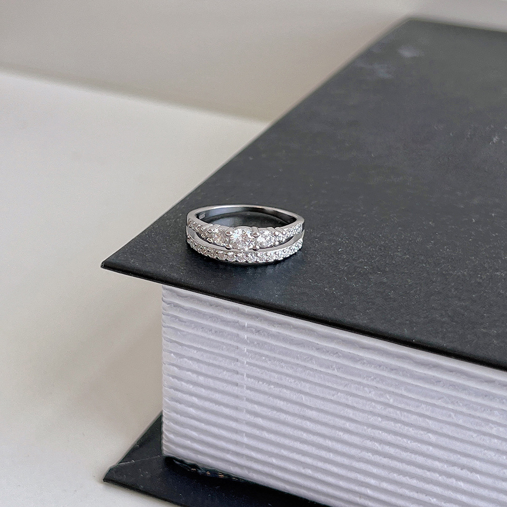 Fashion Geometric Sterling Silver Plating Zircon Rings 1 Piece