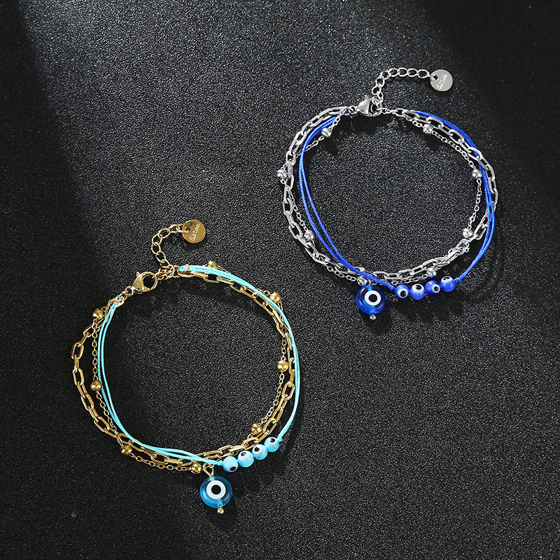 Daily Occasion Fashion Devil's Eye Stainless Steel Layered Bracelets 1 Piece
