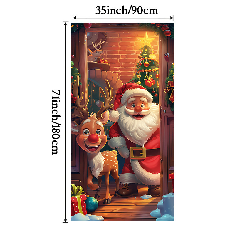Lámparas de color de Navidad cubierta de tela decoración puerta de poliéster de alta densidad tela de fondo de Año Nuevo fiesta de puerta de entrada amueblado tapices