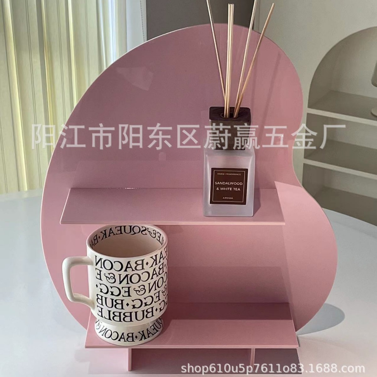 Organizador de escritorio acrílico con forma de frijol para aromaterapia y cosméticos, decoración coreana chic al por mayor