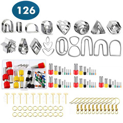 126-piece polymer clay tool set, stainless steel soft clay cutter, DIY handmade earring mold