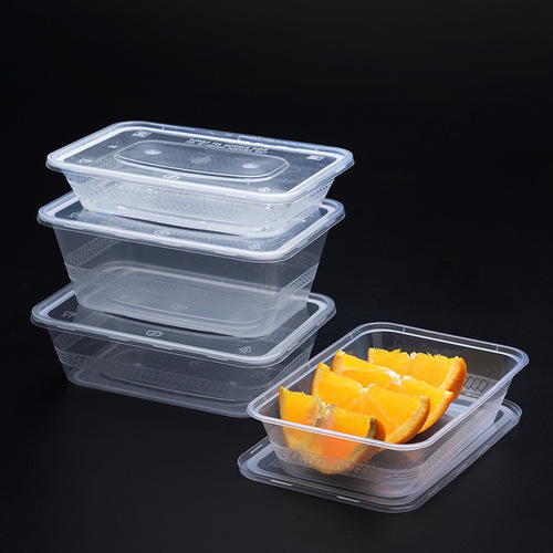 Circular and Rectangular Transparent Disposable Food Containers with Thickened Plastic for Hot Pot and Takeaway Dishes, Wholesale 1250 spicy hot pot plastic rice bowl