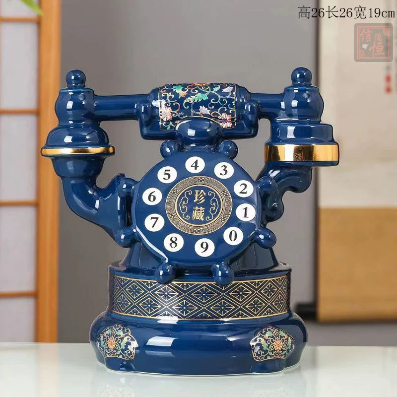 Ретро-телефон Jingdezhen керамика винная бутылка сувенир с позолотой 3 кг пустая бутылка декор старомодный