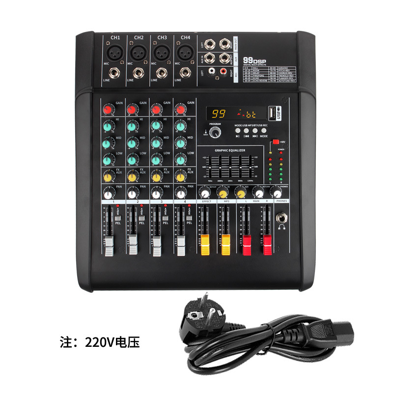 Consola de Mezcla con Amplificador de 4 Canales Modelo 402D 99 Efectos DSP con Bluetooth USB para Escenarios y Conferencias image 7