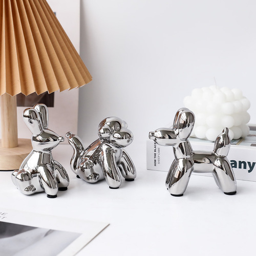 Modern Minimalist Creative Balloon Dog Ceramic Craft Sample Room Home Living Room Children's Room Desk Decor Ornament