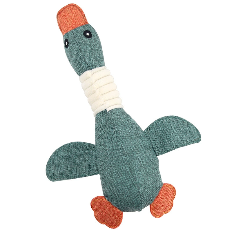 Плюшевая виниловая игрушка из денима, издает звуки, домашнее животное