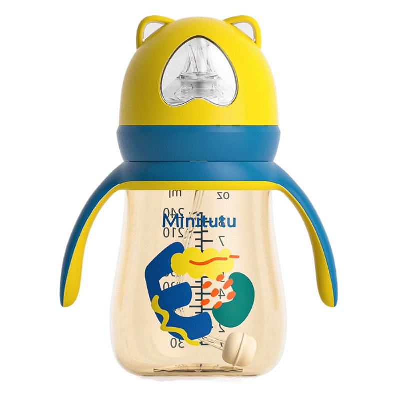Minitutu медвежонок более 6 месяцев бутылочка ширококалиберная бутылка PP бутылка с водой чашка одна бутылка с тремя бутылками оптом