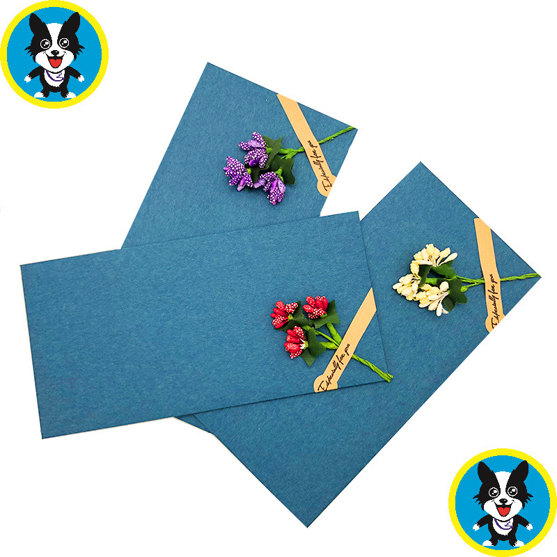 智贝主图_4信封信纸套装干花文艺小清新创意diy牛皮纸古风