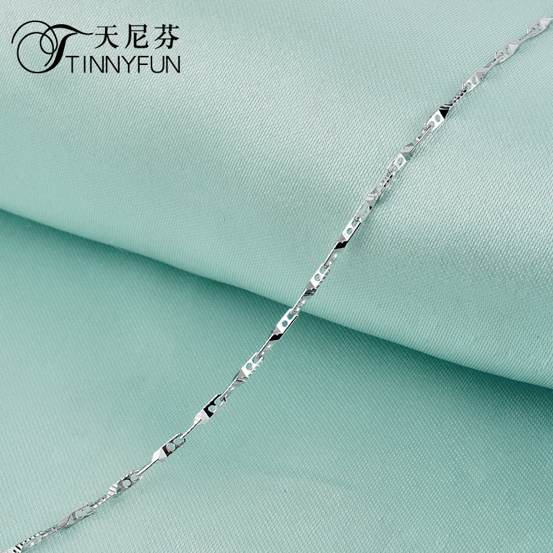 Fuente de fábrica Collar Hip Hop europeo y americano S925 plata 1.0 doble cadena redonda transfronteriza simple cadena de viento