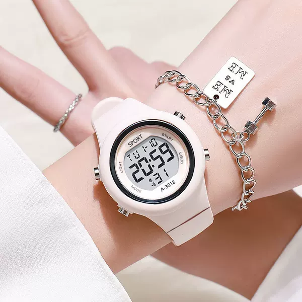 New Watch Women's Waterproof Student Party Multifunctional Alarm Clock Timing Luminous Sports High Color Value Student Electronic Watch