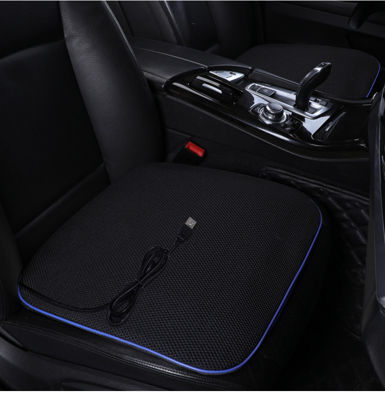 Summer Ventilated Car Seat Cushion Summer Cool Mat USB Cold Air Breathable Cooling Mat Truck Blowing Mat Home and Car Dual Use