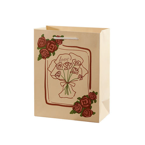 MOKA Rose Gift Bag Tote Bag Large Capacity Gift Bag, Instagram High-End Aesthetic Durable Outdoor Bag for Wholesale