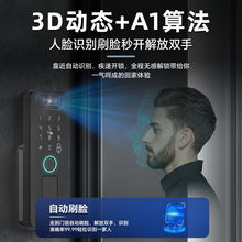 A牛头锁铁门智能锁人脸识别指纹锁农村不锈钢老式防盗门密码锁代