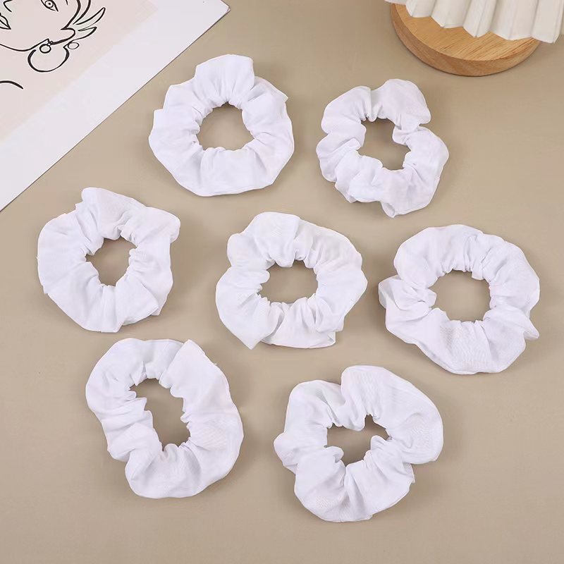 아마존 직접 공급 DIY 타이 염색 면직물 흰색 대장 유럽과 미국 간단한 패션 고무 밴드 헤어 링 도매