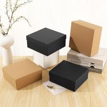 牛皮纸天地盖色礼品盒纯色简约包装盒鲜花皮带礼物包装硬纸盒批发