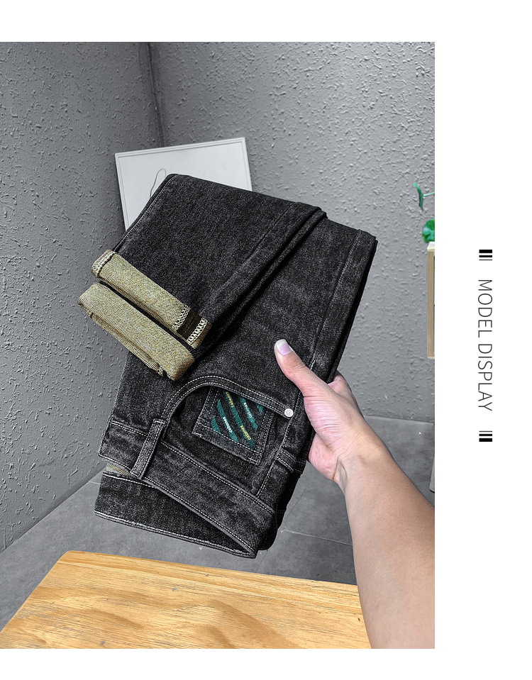 Jeans heren lente en herfst slim fit merkkwaliteit live-uitzending casual broek trend_voghion.com