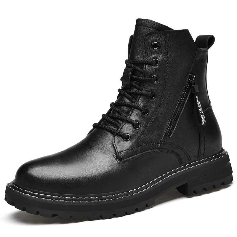 Ботинки Martens Chelsea из кожи, демисезонные, высокий верх, рифлёная подошва, размеры 38–45