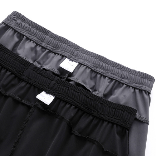 Summer Leisure Ice Silk Men's Stretch Air Conditioning Pants Youth Sports Quick Dry Plus Size Short Pants Thin Beach Shorts