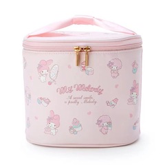 Japanese cute girly heart portable cylindrical cosmetic bag, cinnamon dog cosmetic storage bag, pink toiletry bag