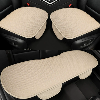 Seat cushion, seat cover | Tie-Free Anti-Slip Foreign Trade Explosion - beige-front-row-small-three-pieces