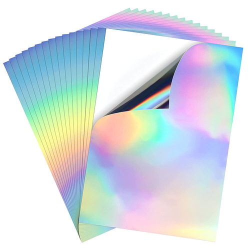 Amazon A4 Inkjet Pressure Sensitive Holographic Laser Diamond Sticker Waterproof Inkjet Vinyl Pressure Sensitive Label Printing Paper