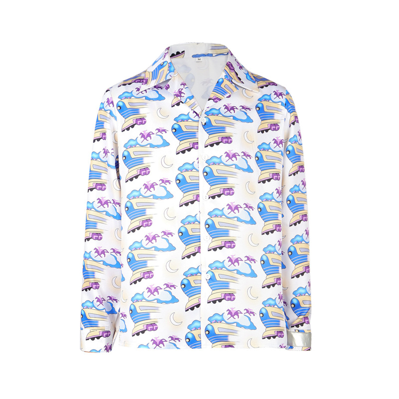 Stretch Bamboo Stretch Bamboo Halloween Cos Clothing Dr. Brown Printed Shirt Cosplay Men's Shirt Stretch Bamboo Stretch Bamboo Halloween Cos Clothing Dr. Brown Printed Shirt Cosplay Men's Shirt