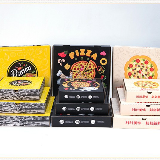 多规格披萨盒瓦楞盒匹萨pizza包装盒外卖打包翻盖厂家直销