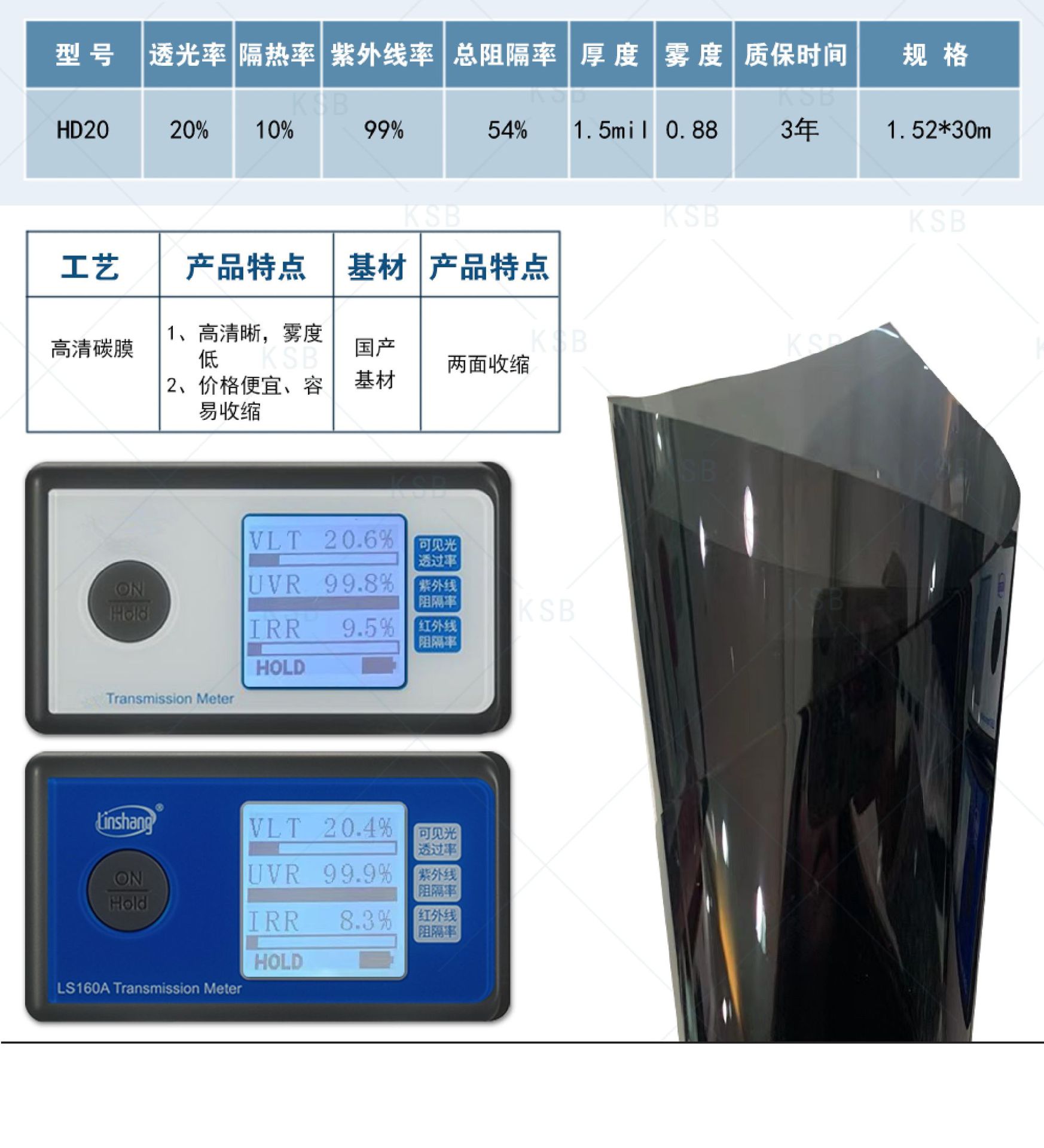 High-Definition Carbon Film, High-Definition, Low-Haze Insulation Film, Car Solar Film, Car Film, Glass Film, Insulation Film Wholesale