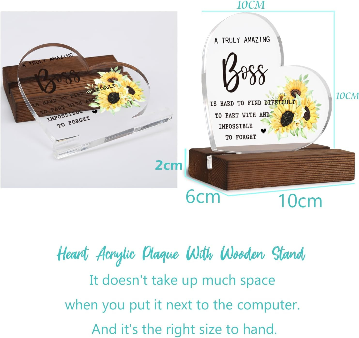 Transfronterizo transparente acrílico en forma de corazón decoración conmemorativa confesión regalo Mesa decoración muebles regalo de negocios decoración de escritorio