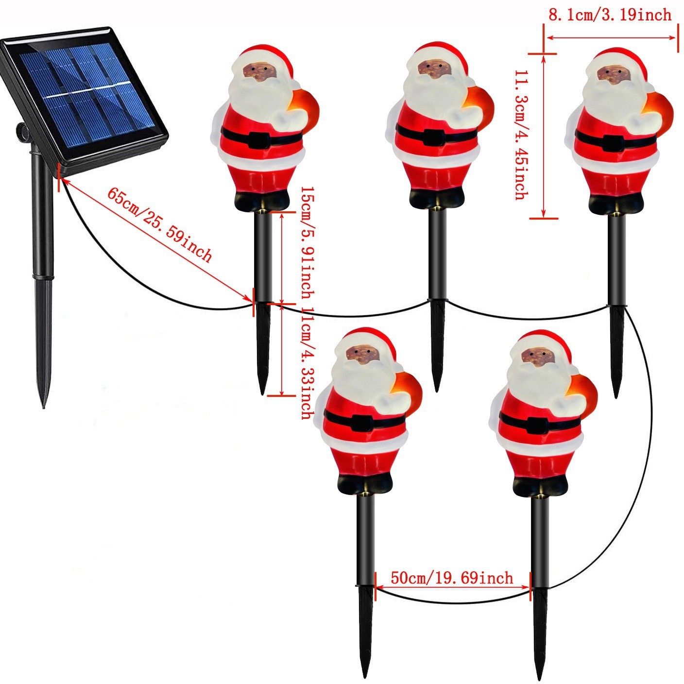 Santa Claus transfronterizo iluminación de césped al aire libre luz de jardín LED de Navidad luz solar luz de césped image 25