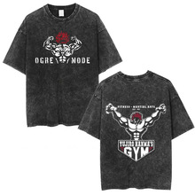 Vintage Washed T Shirt Anime Baki The Grappler T-shirt Hanma