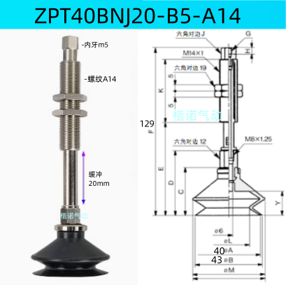 Ventosas de vacío originales ZPT10BNJ10 - B5-A10 / ZPT1300-06-A10-20-25-32-40