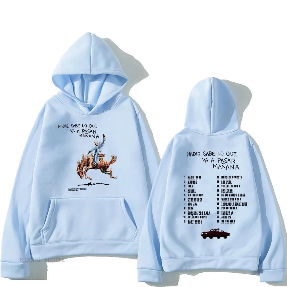 Bad Bunny RIP Hoodies Men/Women Clothing Sudaderas Album Nad