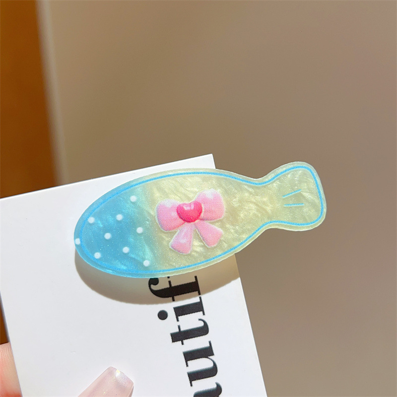 Blue and green fish hairpin [1 piece]