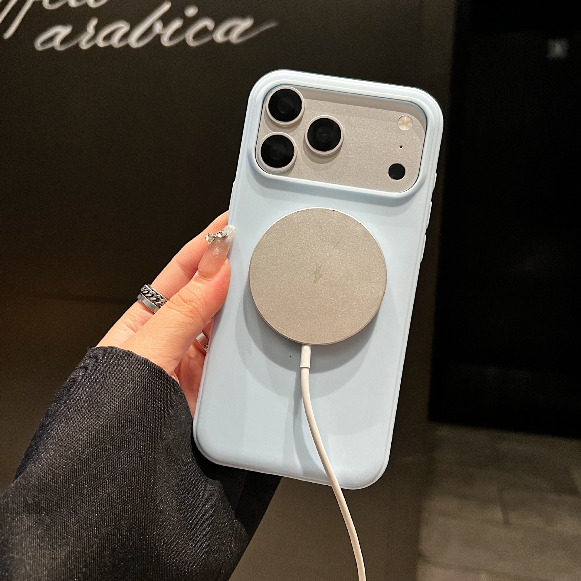 Funda Magnética de Cuero para iPhone, Silicona y Cuero, A prueba de caídas