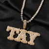 Necklace with letters hip-hop style, suitable for import, diamond encrusted