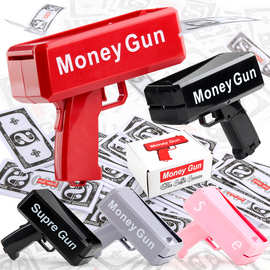 源头厂家 升级版大动力电动喷钱枪 钞票枪美金玩具枪节日道具玩具