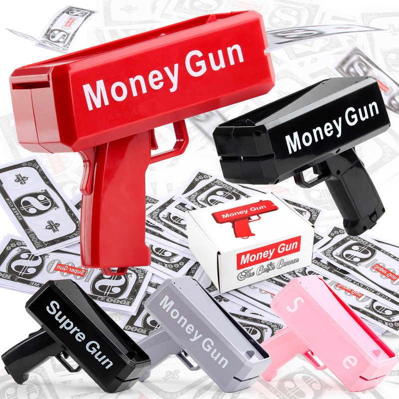 Source manufacturers upgraded version of the big power electric spray money gun money gun dollar toy gun holiday props toys