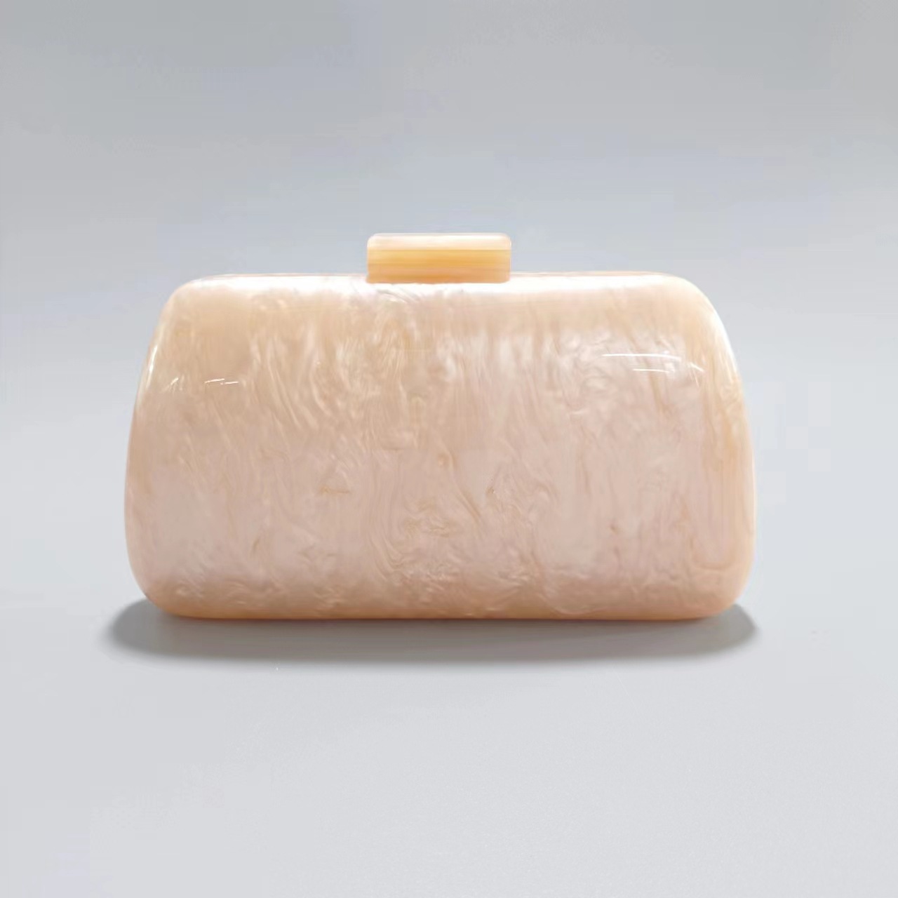 Elegante pochette da sera in acrilico – Borsa a tracolla versatile con catena staccabile per matrimoni e feste (albicocca)_voghion.com