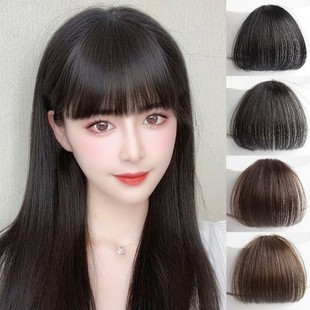 Real Hair Fake Bangs Female Comic Bangs Natural Forehead Invisible Traceless Hairline One-Size-Fits-All Bangs Wig Piece