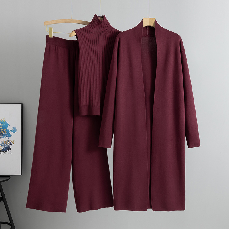 Grenzüberschreitende Mode, Außenhandel, Damenbekleidung, europäisch-amerikanische Strickwaren, Dreiteiler für Damen, neue Frühlingskollektion_voghion.com